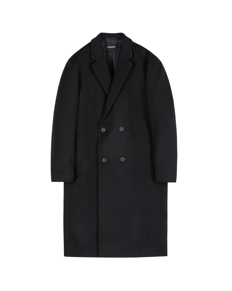 인사일런스(INSILENCE) CASHMERE LONG DOUBLE COAT (black) - 사이즈