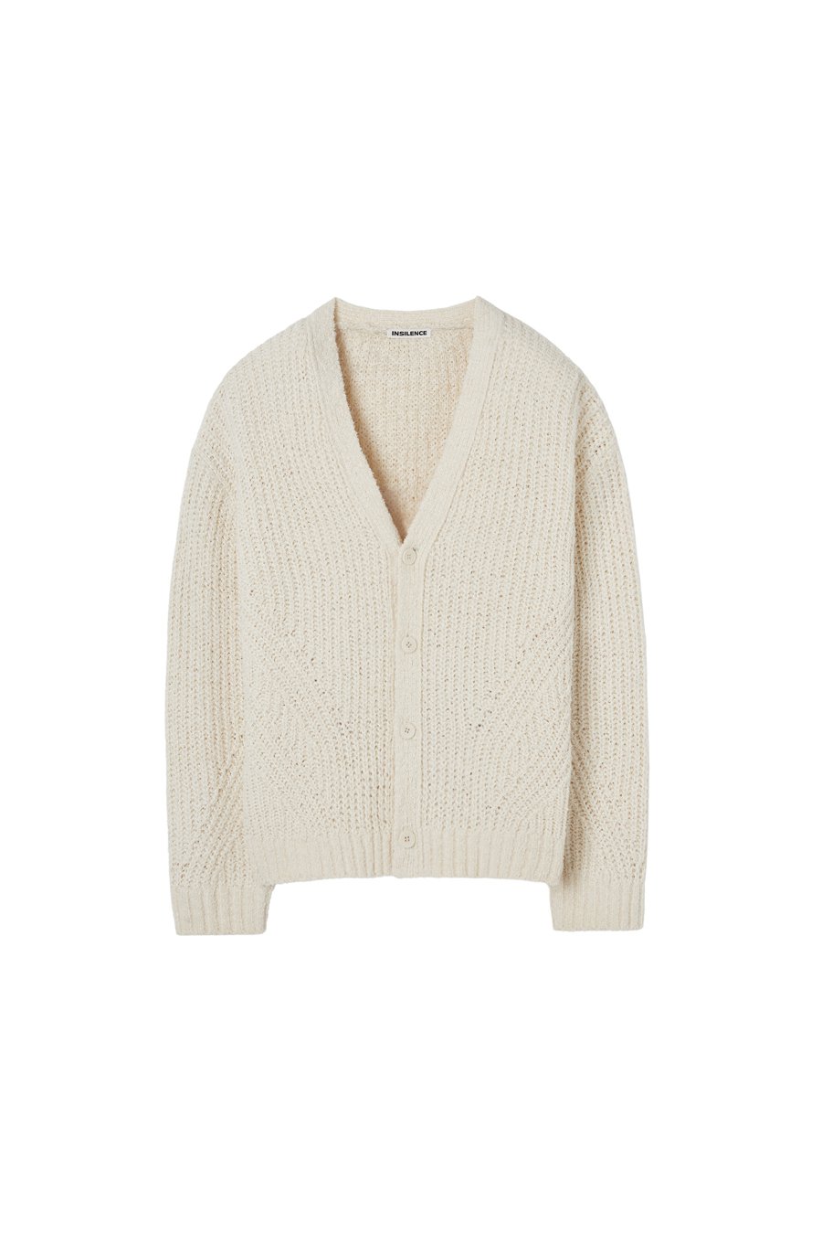 ★IN SILENCE★ Crisp Knit Cardigan CREAM IM2B2KT08CR hikari-asymmetric-cable-knit-