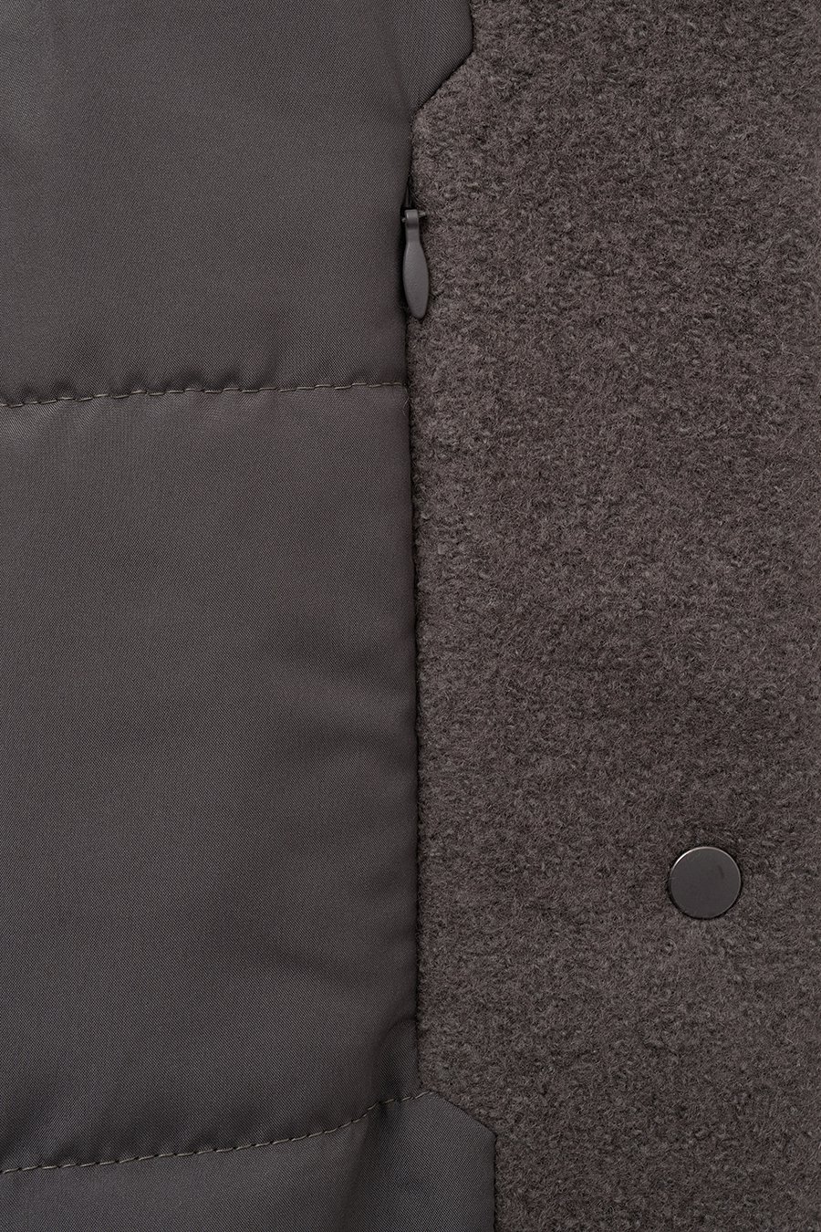 MUSINSA | INSILENCE Buckle Wool Zip-Up Puffer Jumper ASH BROWN