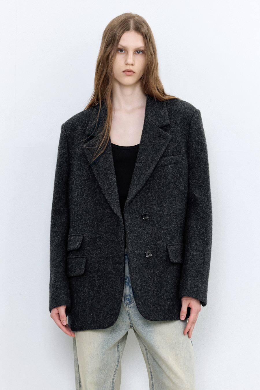 ジャケット・アウター nugu live half neck coat charcoal ジャケット・アウター nugu live half neck coat charcoal WOMEN