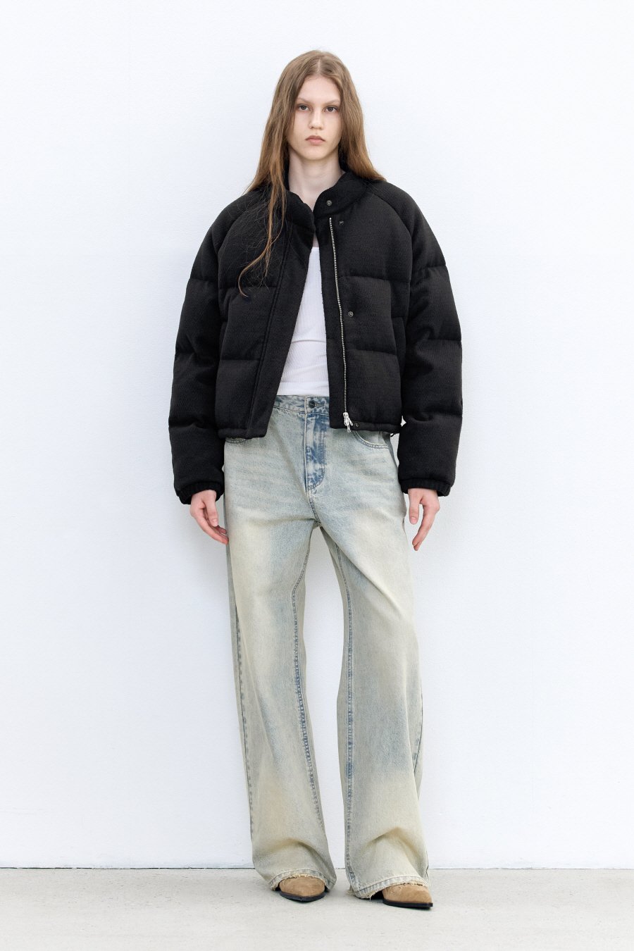 [INSILENCE] Textured Fabric Down Jacket /追跡付 INSILENCE