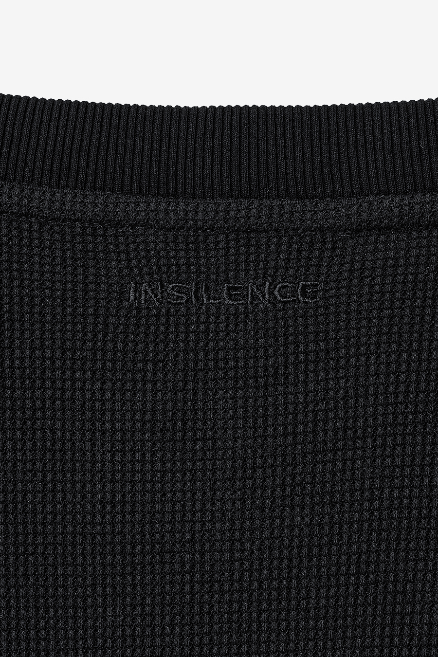【INSILENCE】WAFFLE MIXED LONG SLEEVE MUSINSA | INSILENCE Waffle Mixed Long Sleeve BLACK