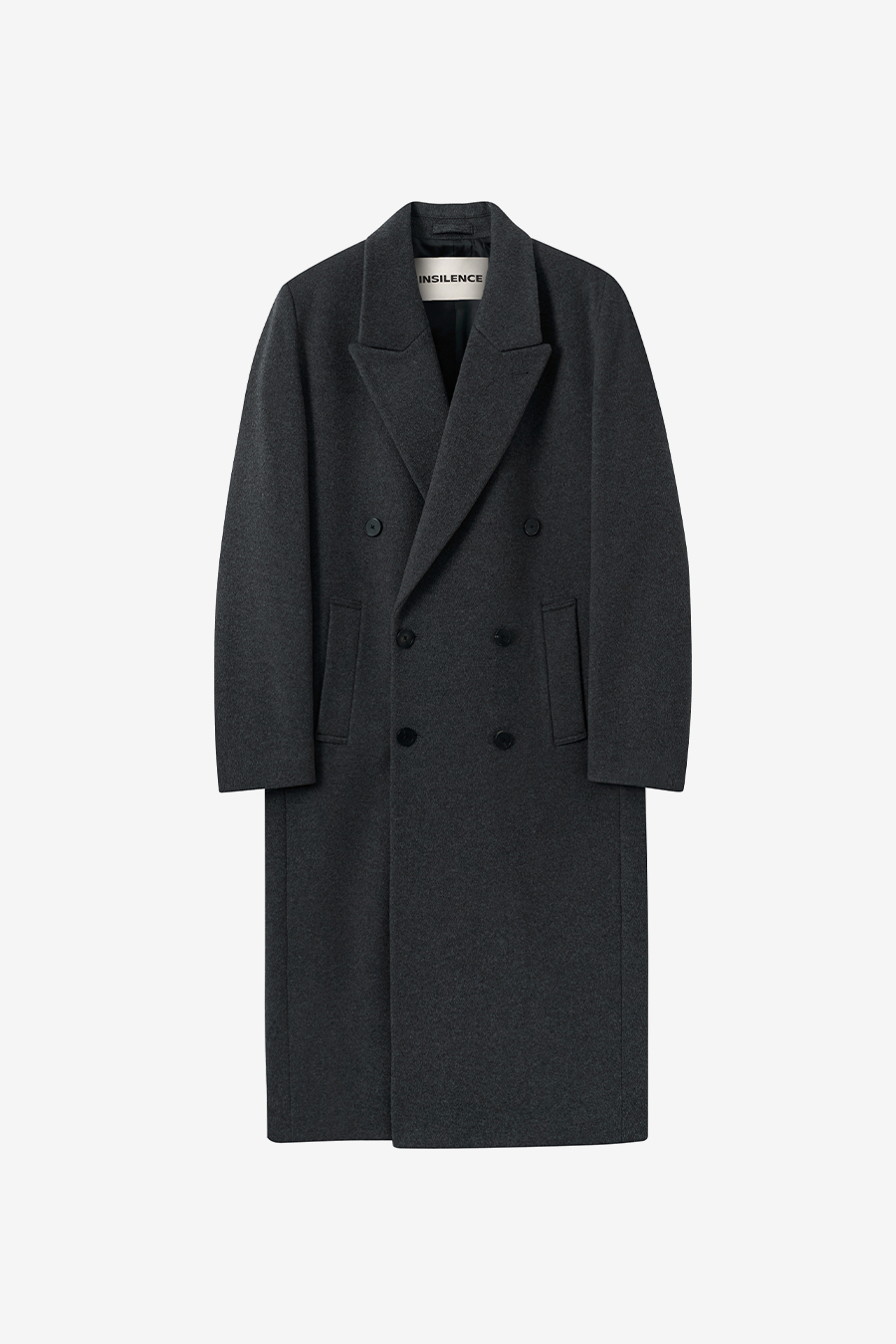 MUSINSA | INSILENCE Mapel Cashmere Peak Double Coat MELANGE GREY