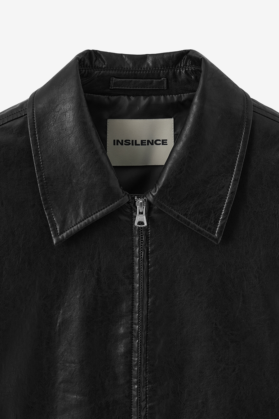 FAUX LEATHER MINIMAL ジャケット、 Minimal Faux Leather Oversized Jumper BLACK | ファッション