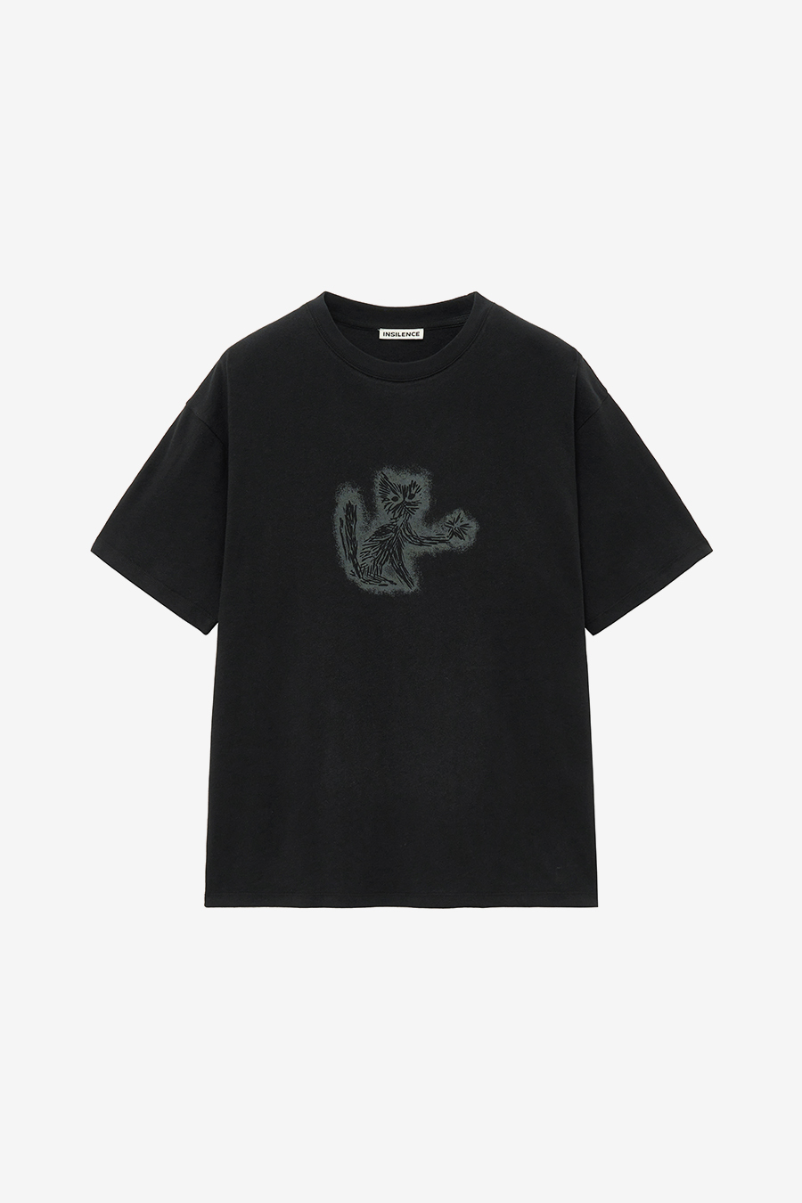 [INSILENCE] CAT GRAPHIC SHEARED T-SHIRT /追跡付 MUSINSA | INSILENCE CAT GRAPHIC SHEARED T-SHIRT WASHED BLACK
