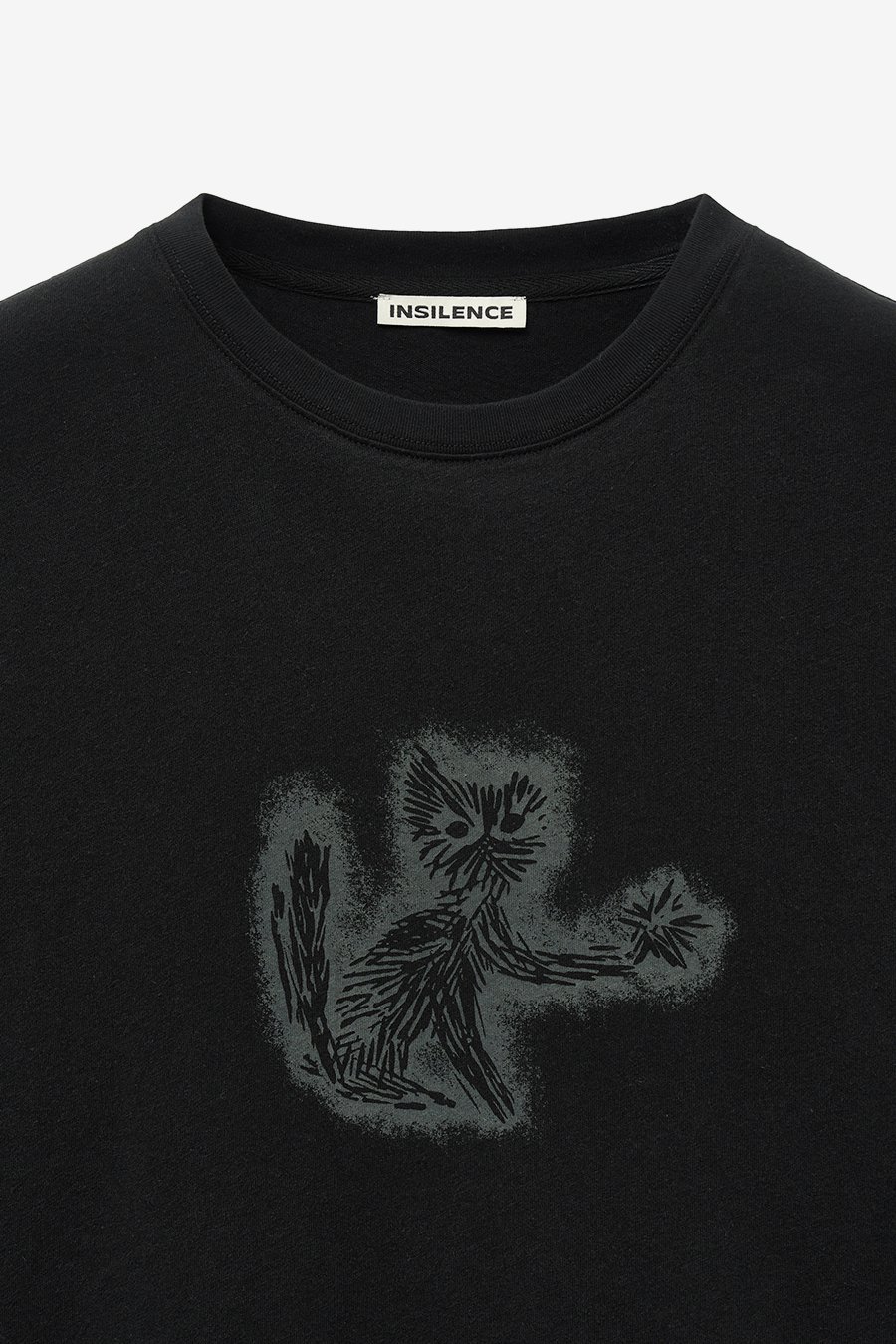 [INSILENCE] CAT GRAPHIC SHEARED T-SHIRT /追跡付 MUSINSA | INSILENCE CAT GRAPHIC SHEARED T-SHIRT WASHED BLACK