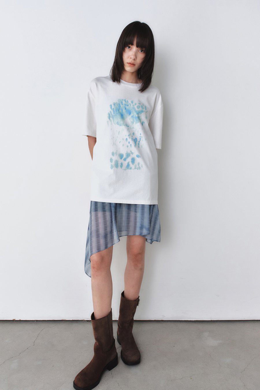 [INSILENCE] Vintage Check Chiffon One Piece /追跡付 INSILENCE