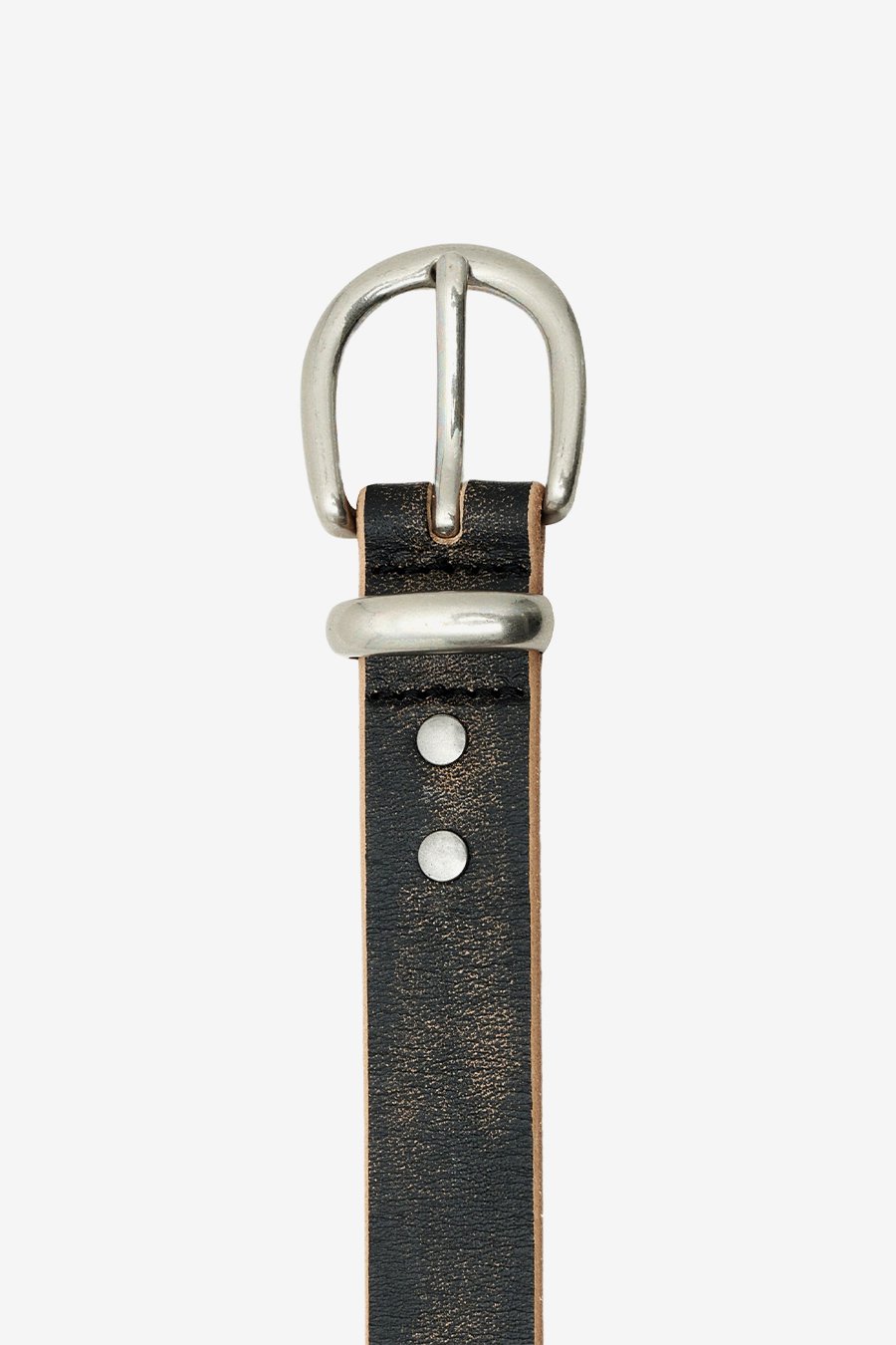 MUSINSA | INSILENCE Distressed Leather Belt DARK BROWN