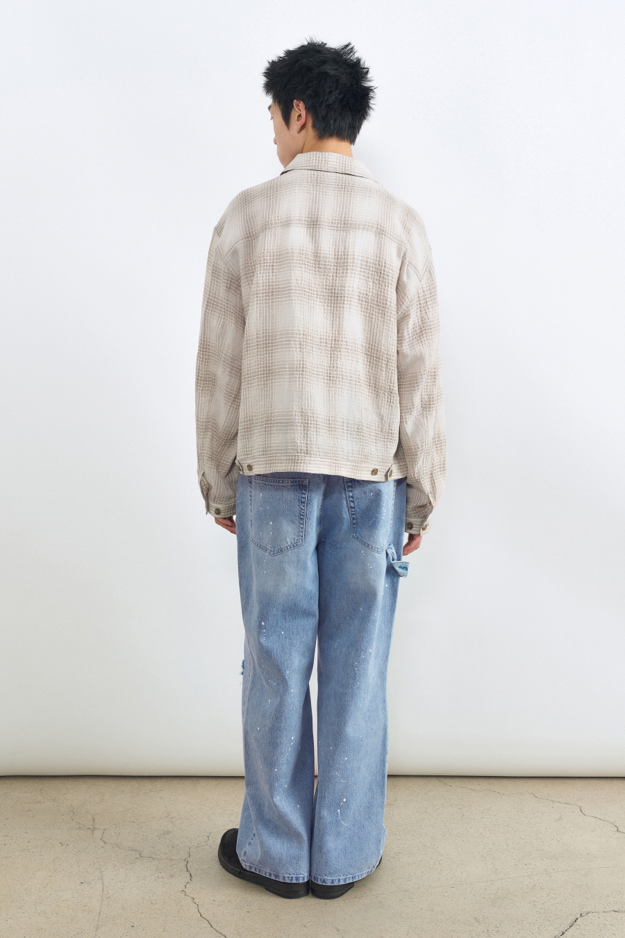[INSILENCE]linen check blouson/追跡付 INSILENCE]linen check blouson/追跡付 (IN SILENCE/ブルゾン