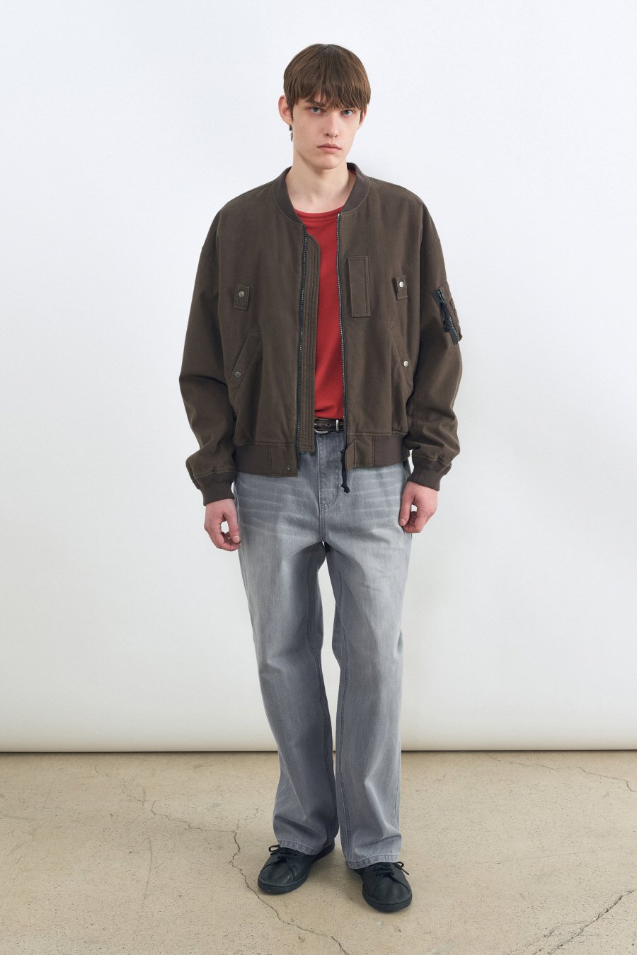 【INSILENCE】 WASHED MOLSKIN MA-1 KHAKI GREY MUSINSA | INSILENCE Washed Moleskin MA-1 KHAKI GREY