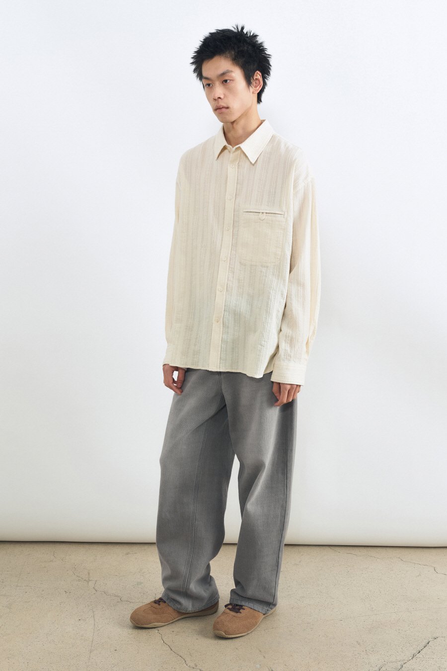 [INSILENCE] TEXTURED BOHEMIAN SHIRTS /追跡付 INSILENCE