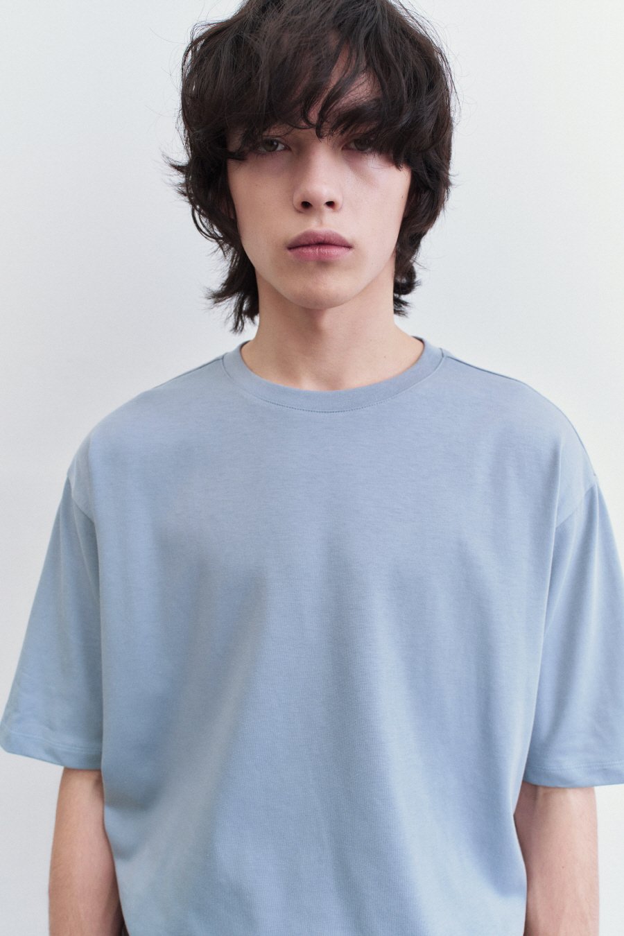 MUSINSA公式 | INSILENCE SUPIMA COTTON PREMIUM T-SHIRT ASH BLUE