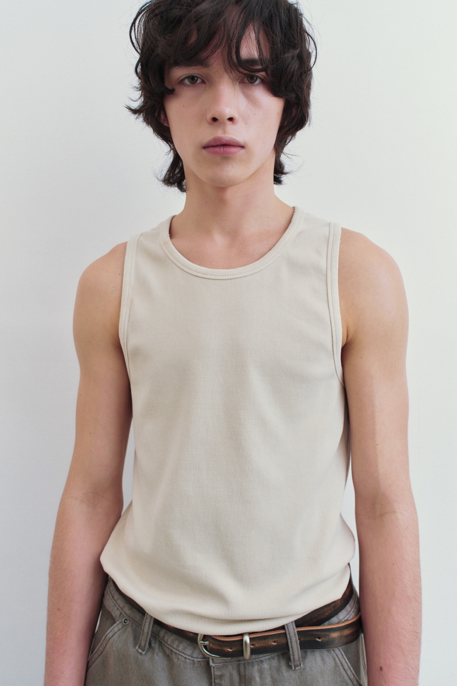 [INSILENCE] DAMAGED TANK TOP /追跡付 MUSINSA公式 | INSILENCE DAMAGED TANK TOP CHARCOAL