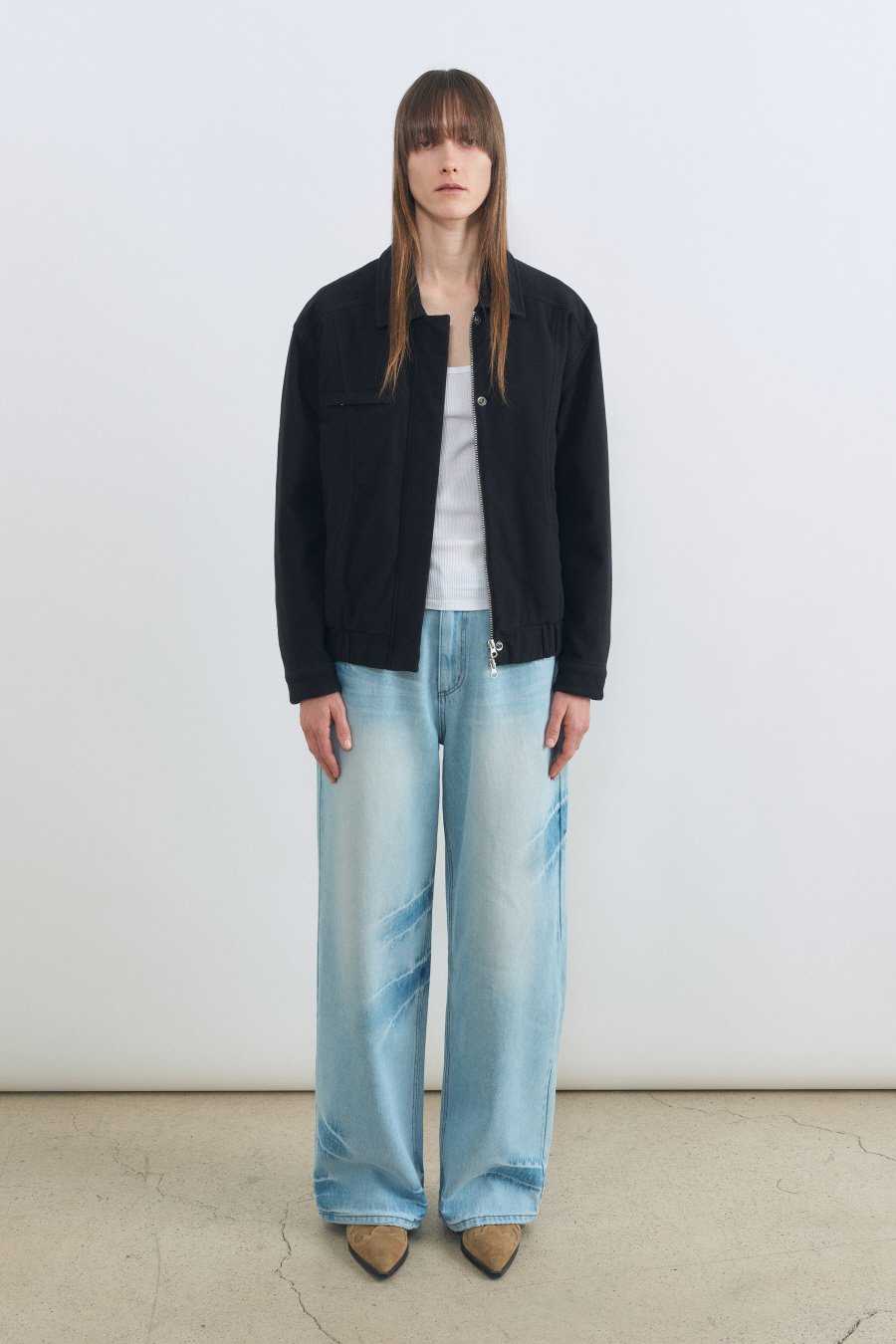 [INSILENCE] Washed Moleskin Jumper /追跡付 MUSINSA公式 | INSILENCE WOMEN Washed Moleskin Jumper BLACK