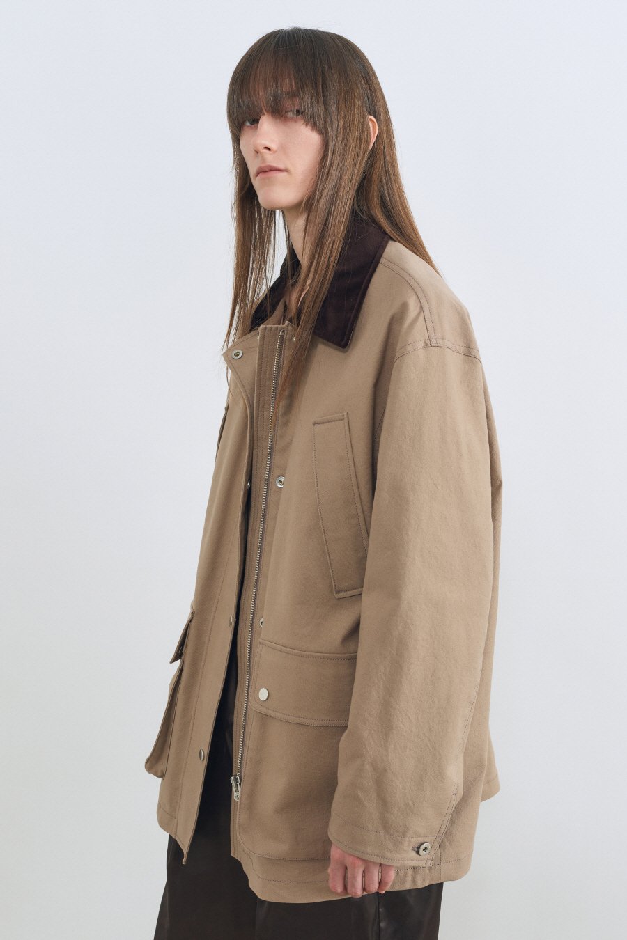MUSINSA公式 | INSILENCE WOMEN Duck Canvas Chore Jacket BEIGE