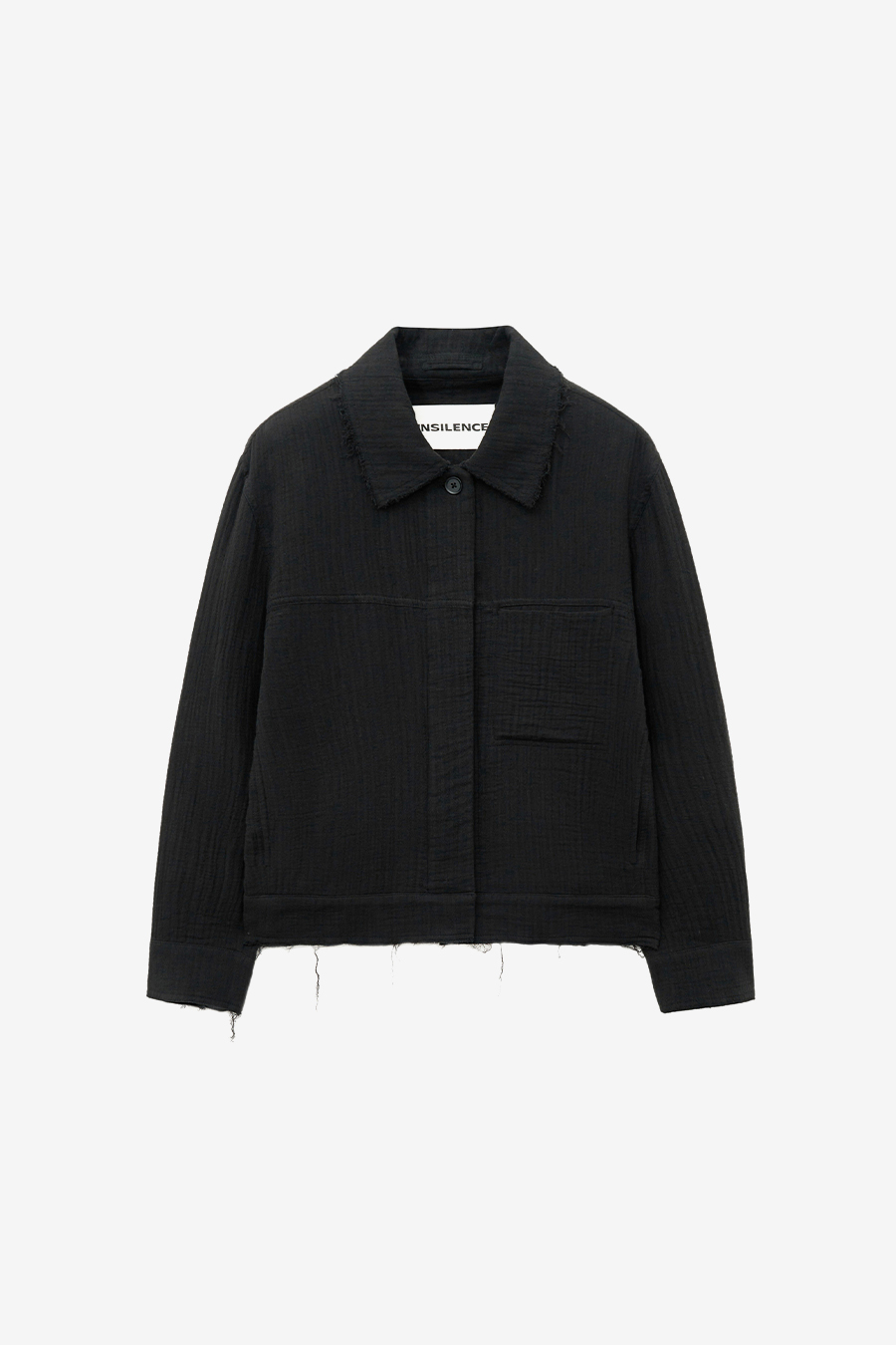 [INSILENCE] DOUBLE GAUZE CUT OFF JUMPER /追跡付 MUSINSA公式 | INSILENCE WOMEN Double Gauze Cut-Off Jumper BLACK