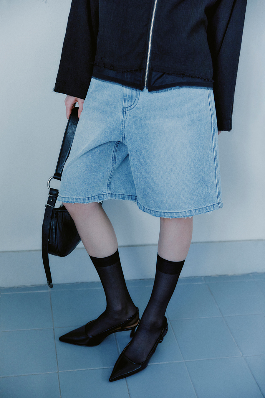 【INSILENCE】[CALIK] WIDE BERMUDA DENIM INSILENCE
