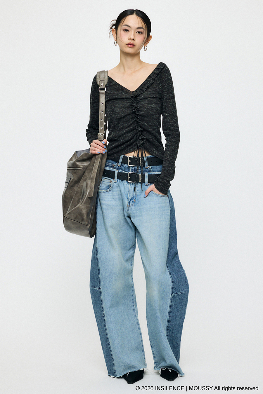 MOUSSY INSILENCE GATHER KNIT トップス INSILENCE